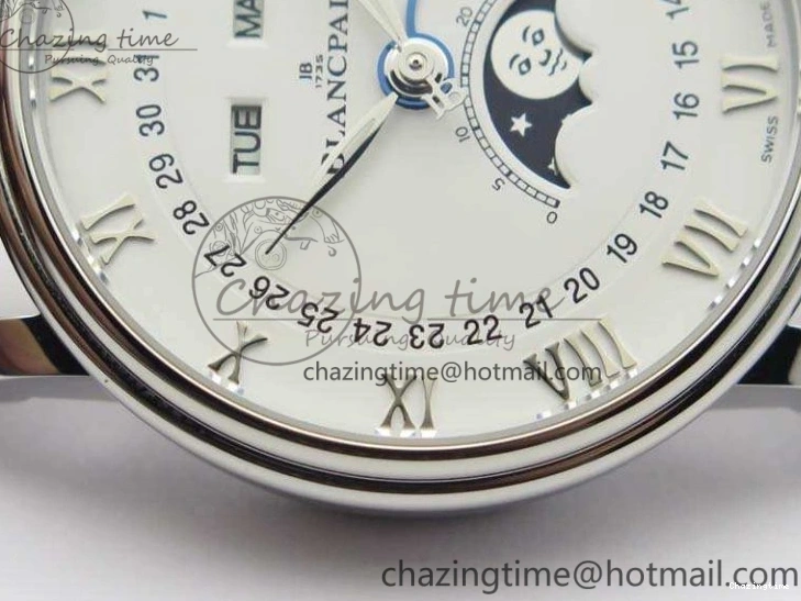 0519 FreshLook Villeret 6654 SS Complicated Function OMF 1:1 Best Edition White Dial On Brown Leather Strap A 8119